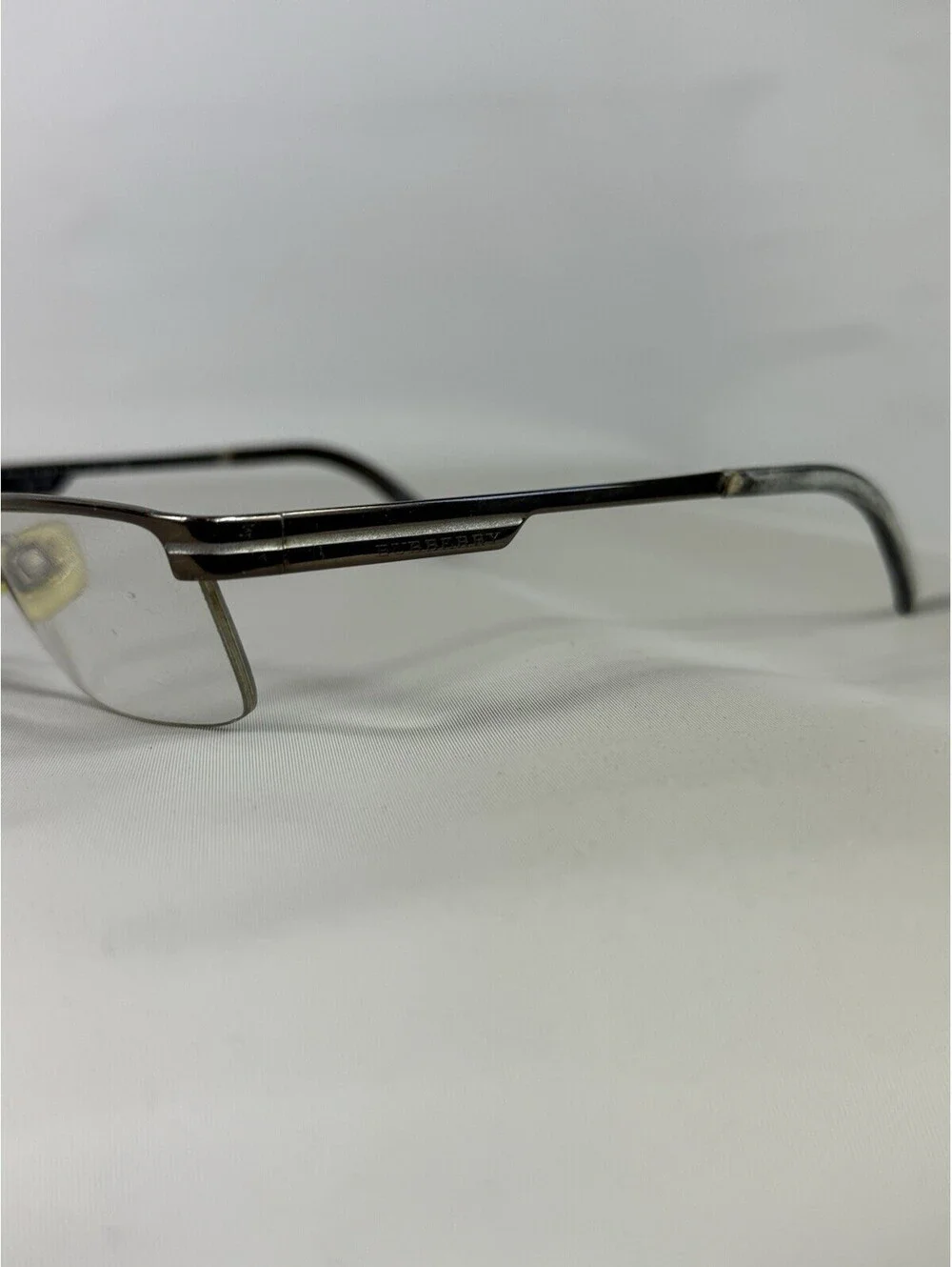 Burberry Eyeglasses B 1170 1094 Silver Black Half Rim Frame Italy 53[]17 140